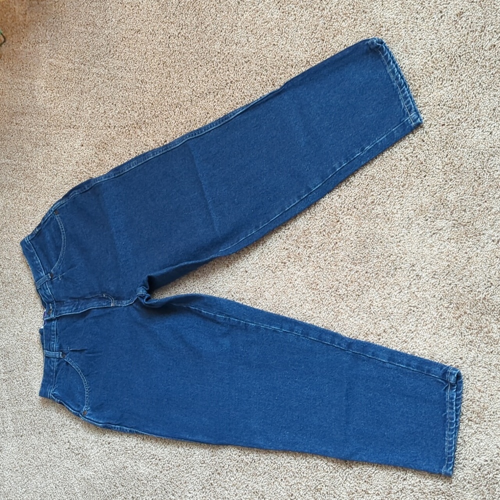 Vintage Jeans Womens 16P Blue 100% Cotton Pleated Tapered Leg Med Wash Mom Style